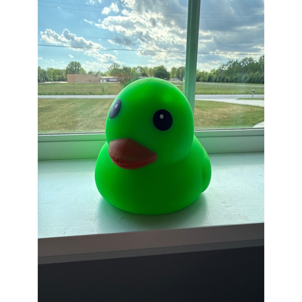 Large Laffy Quack Neon Green Squishy Duck  Fidget Toy Stretch Poke Stress Relief